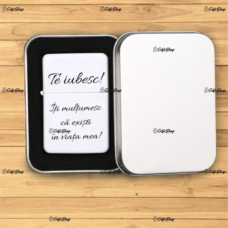 Te iubesc ! , bricheta metalica gravata laser cu mesaj